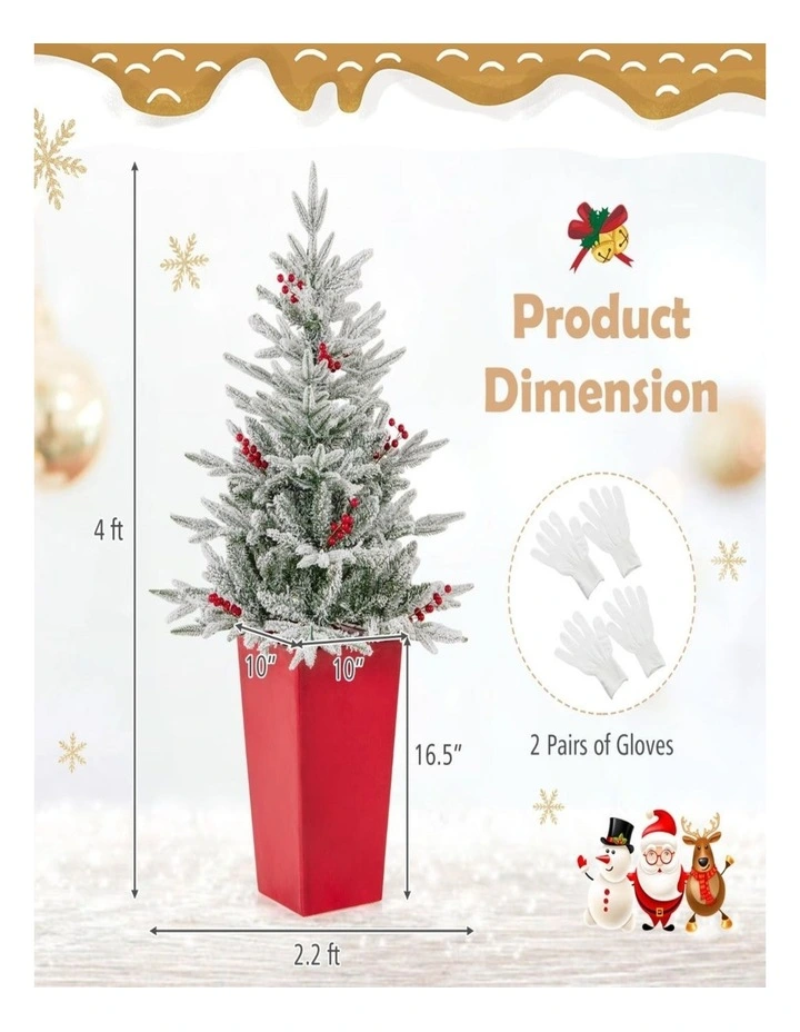 Snow Flocked Artificial Christmas Tree Winter Xmas Home Decoration image 2