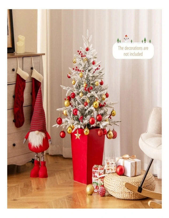 Snow Flocked Artificial Christmas Tree Winter Xmas Home Decoration image 4
