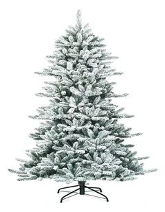 1.8m Snow Flocked Artificial Christmas Tree  Hinged Full Xmas Tree