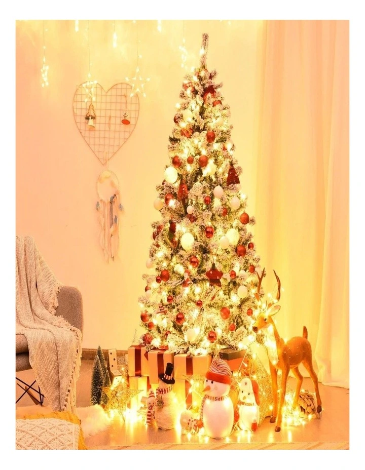 1.8m Snow Flocked Artificial Christmas Tree  Hinged Full Xmas Tree image 2