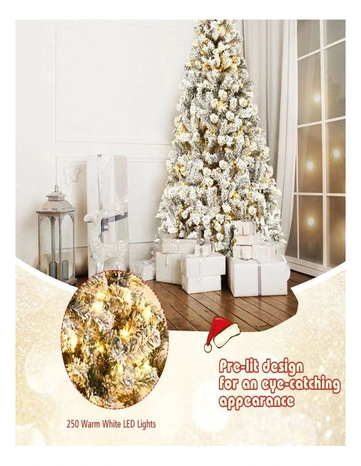 1.8m Snow Flocked Artificial Christmas Tree  Hinged Full Xmas Tree image 3