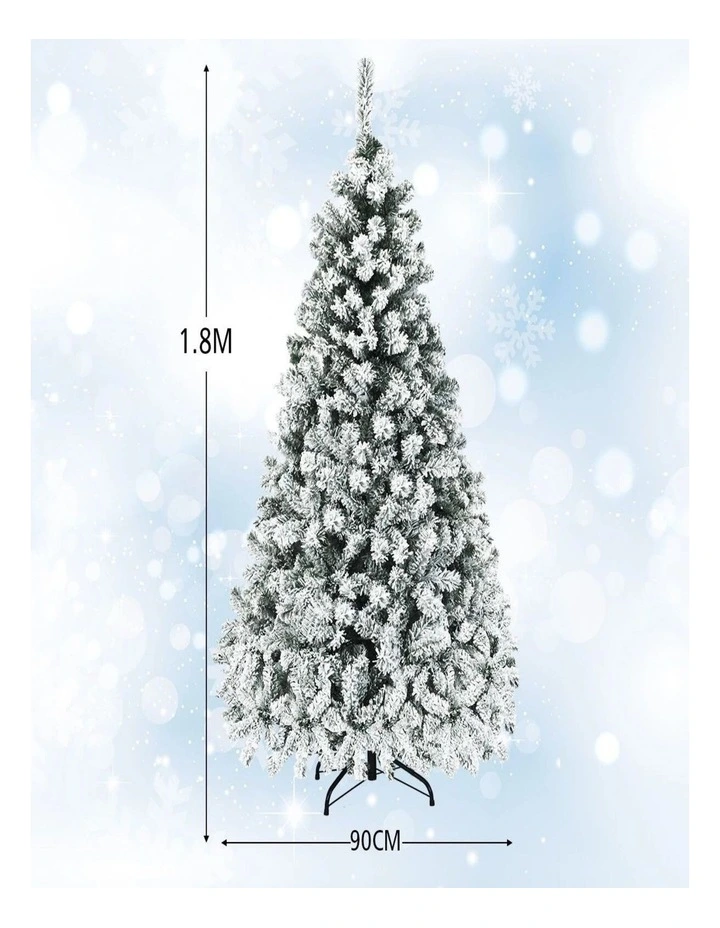 1.8m Snow Flocked Artificial Christmas Tree  Hinged Full Xmas Tree image 4