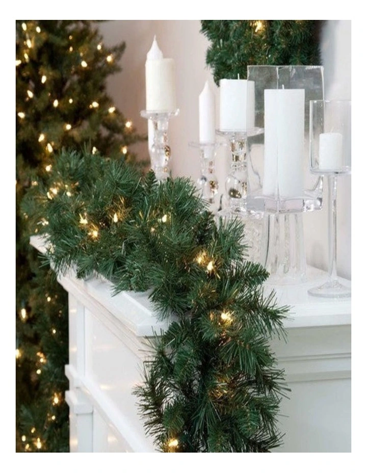 9ft Artificial Christmas Garland with LED Lights Festive Greenery Decor image 2