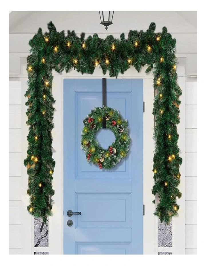 9ft Artificial Christmas Garland with LED Lights Festive Greenery Decor image 6