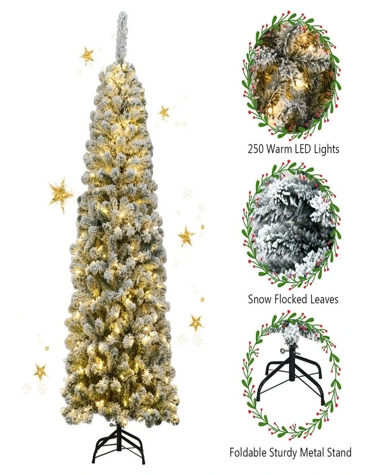 Artificial Christmas Tree with 250 Warm White LED Lights  Home Shop Office image 4