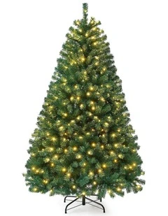 7ft Snow Flocked Artificial Christmas Tree with Pine Cones  210cm