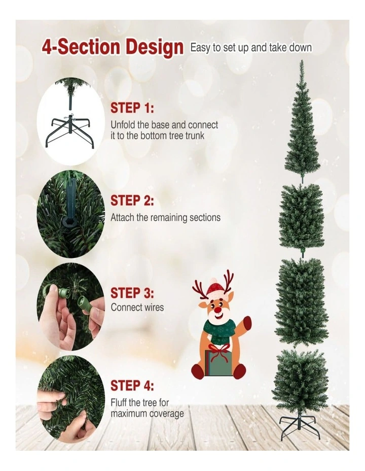 Artificial Christmas Tree with Full Branch Tips Festive Xmas Decor image 4