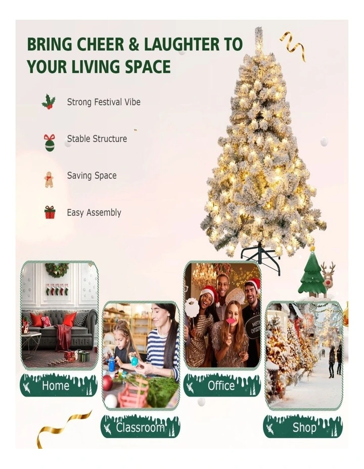 Pre-Lit Artificial Christmas Tree with Warm White LED Lights image 7