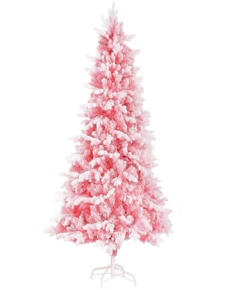 6ft Pink Artificial Christmas Tree  1.8m Hinged Spruce with 1036 Tips image 1