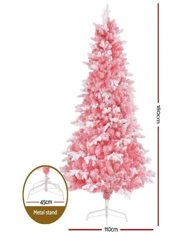6ft Pink Artificial Christmas Tree  1.8m Hinged Spruce with 1036 Tips image 2