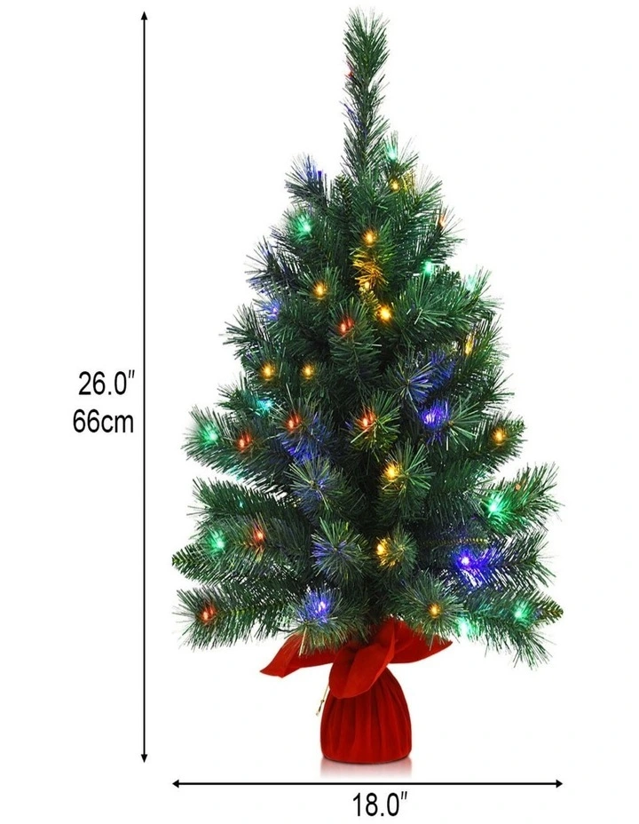 66cm Pre-Lit Tabletop Christmas Tree with 8 Flashing Light Modes image 2