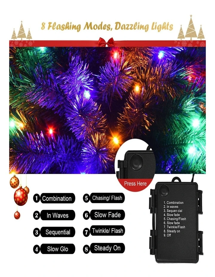 66cm Pre-Lit Tabletop Christmas Tree with 8 Flashing Light Modes image 6