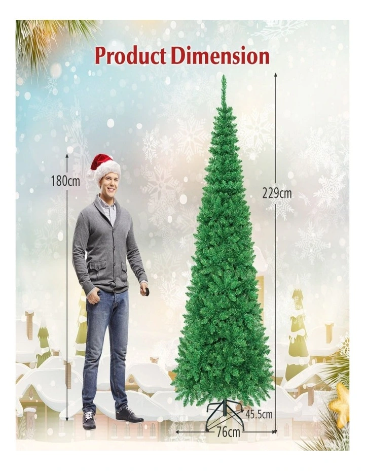 Pre-Lit Artificial Christmas Tree with LED Lights Festive Xmas Decor image 2