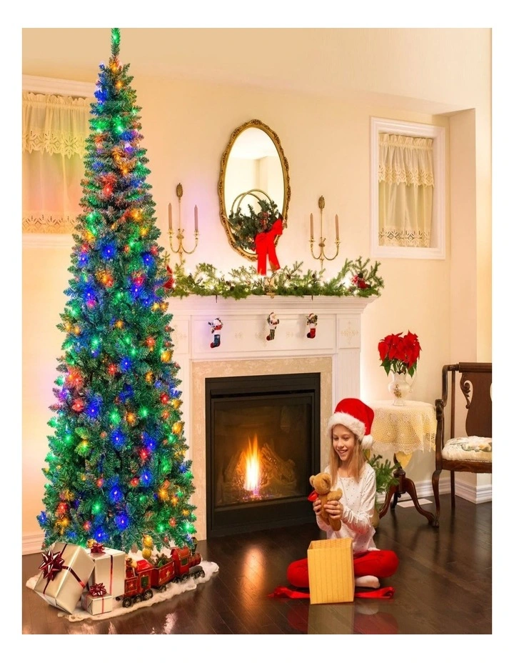 Pre-Lit Artificial Christmas Tree with LED Lights Festive Xmas Decor image 7