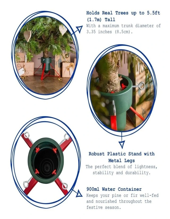 Classic Christmas Tree Stand with Water Holder  3in Green Xmas Base image 2