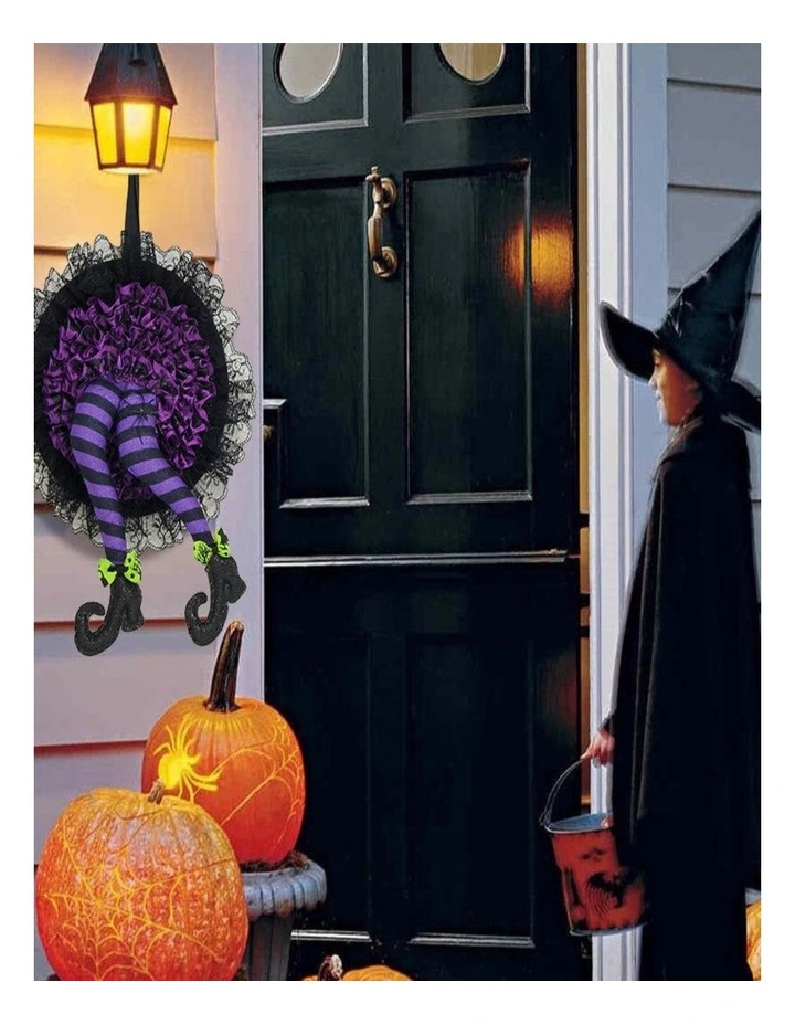 Halloween Front Door Wreath Garland  Hanging Indoor Outdoor Decoration image 3