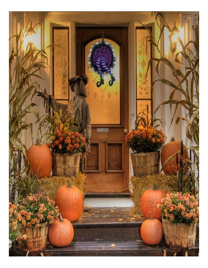 Halloween Front Door Wreath Garland  Hanging Indoor Outdoor Decoration image 4