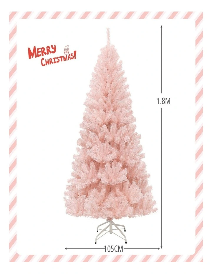 1.8m Hinged Artificial Christmas Tree with Sturdy Metal Stand Xmas Decor image 2