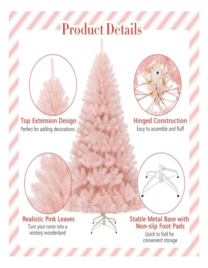 1.8m Hinged Artificial Christmas Tree with Sturdy Metal Stand Xmas Decor image 5