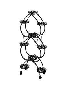 9-Pot XL Metal Plant Stand on Wheels Rolling Indoor Outdoor Garden Flower Pot Rack