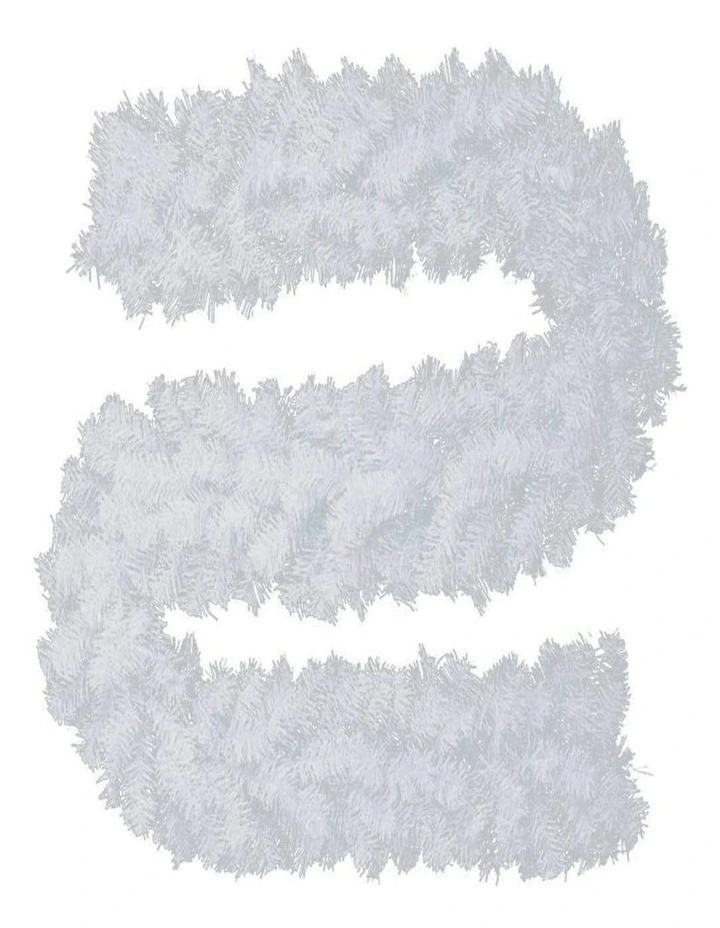 White Christmas Garland with LED Lights  Stair Fireplace Wreath Decor image 1