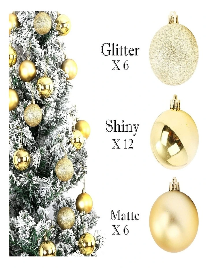 24pc Christmas Tree Bauble Decoration Set Festive Xmas Ornaments image 2