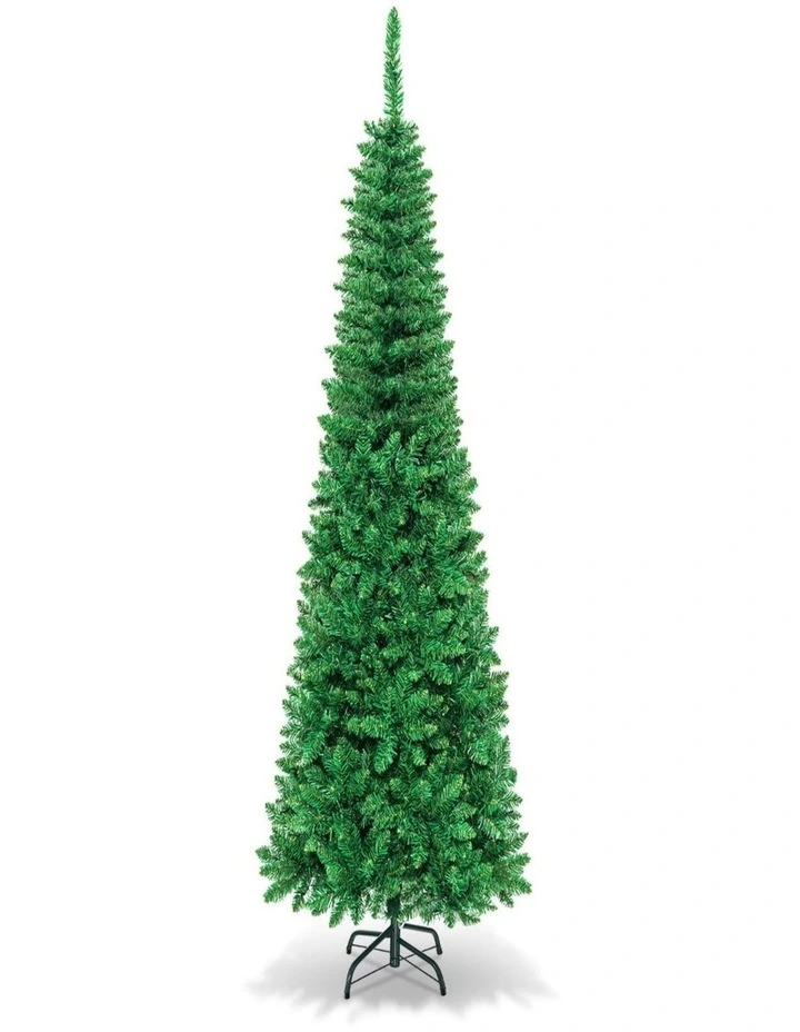 1.98m Pencil Artificial Christmas Tree with LED Lights  Home & Store Decor image 1