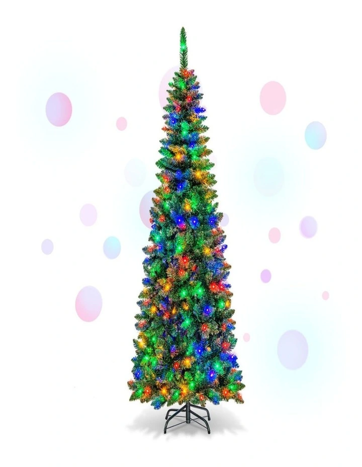 1.98m Pencil Artificial Christmas Tree with LED Lights  Home & Store Decor image 2