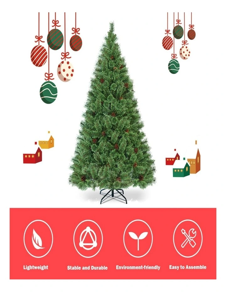 1.8m Pine Christmas Tree with Warm White LED Lights  Holiday Home Decor image 2
