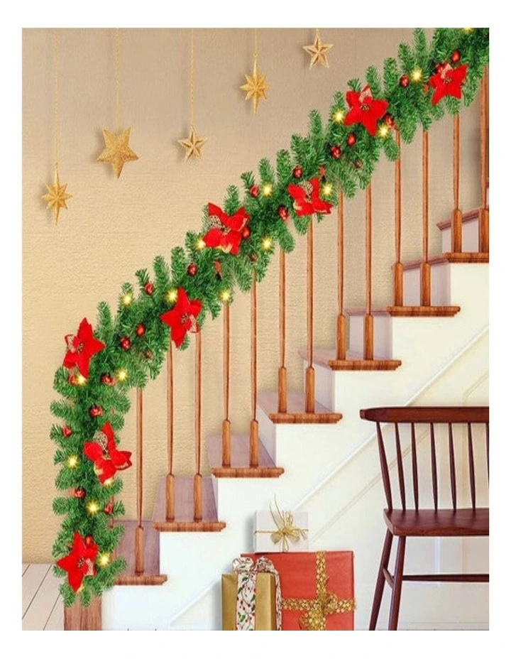 9ft Snowy Pine Christmas Garland with LED Lights  Artificial Xmas Decor image 3