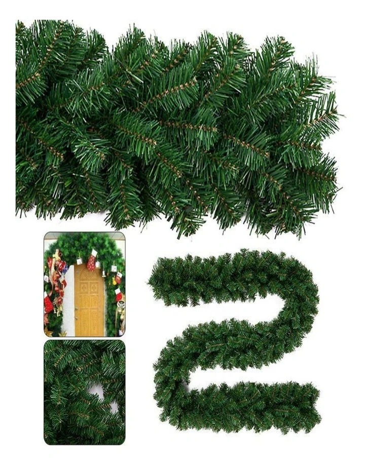 9ft Green Pine Christmas Garland  Stair Fireplace & Party Decoration image 2