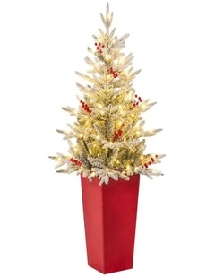 122cm Pre-Lit Potted Artificial Entrance Christmas Tree with 313 Tips