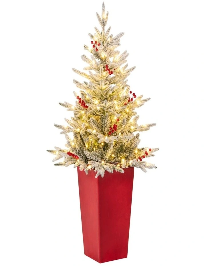 122cm Pre-Lit Potted Artificial Entrance Christmas Tree with 313 Tips image 1