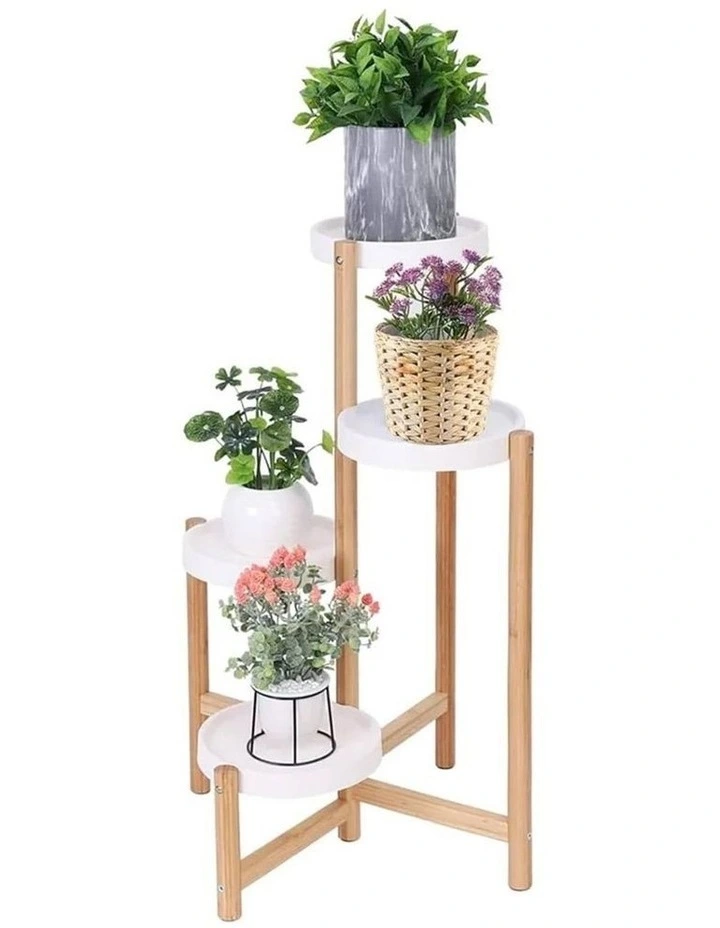 4-Tier Corner Plant Stand Flower Pot Holder Shelf for Indoor Outdoor Garden & Balcony image 2