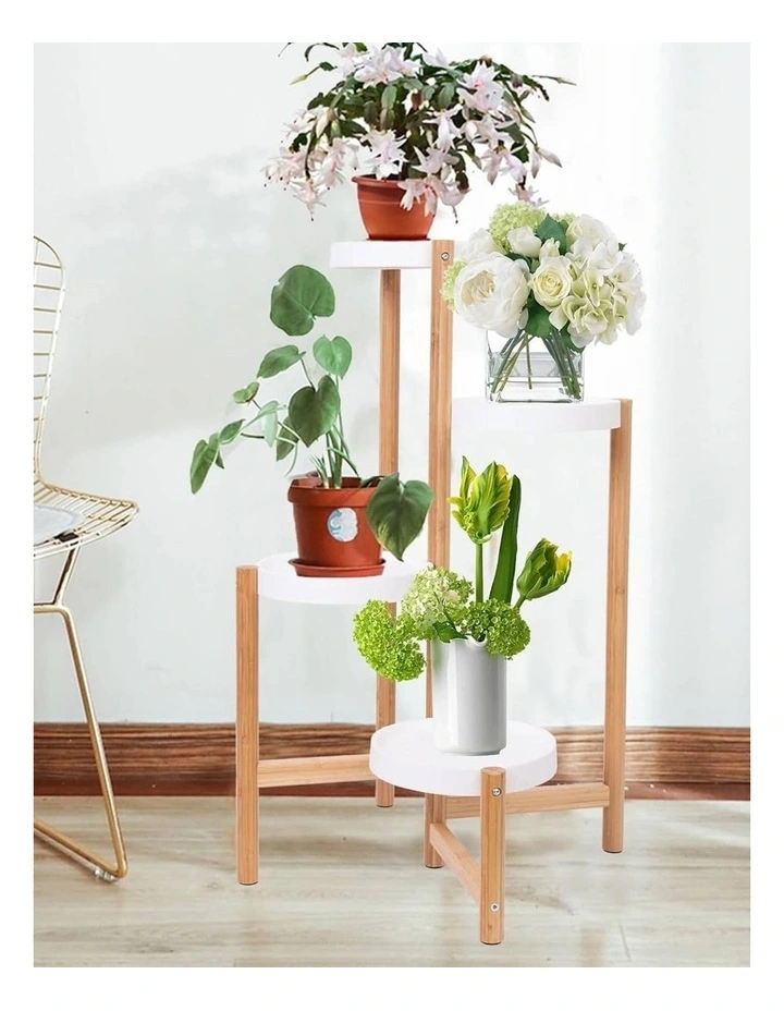 4-Tier Corner Plant Stand Flower Pot Holder Shelf for Indoor Outdoor Garden & Balcony image 4