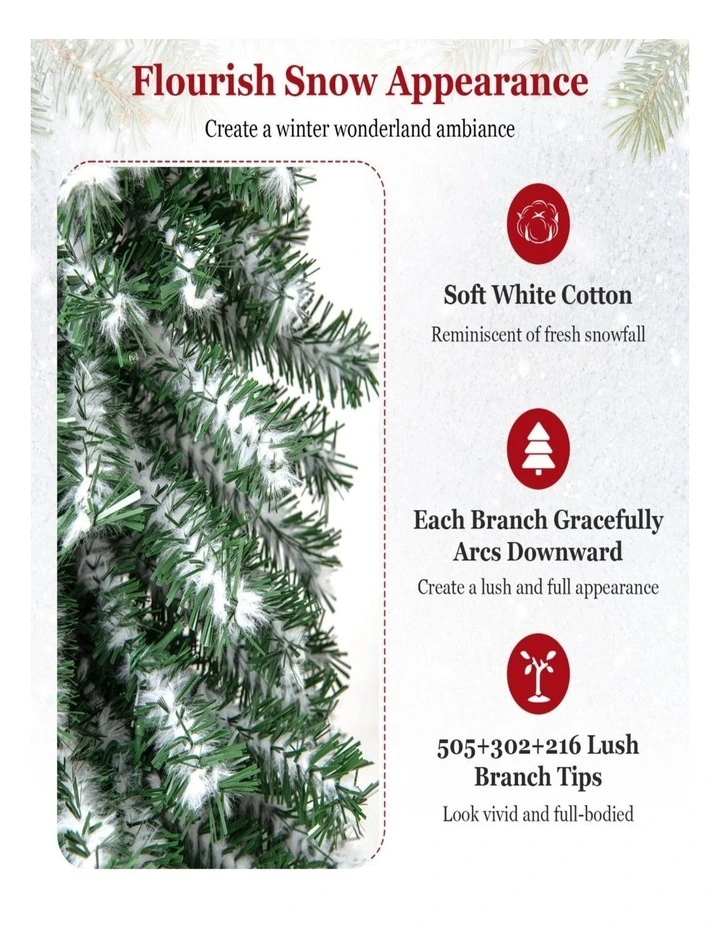 3-Piece Artificial Christmas Tree Set  1.2m/1.5m/1.8m Xmas Decor image 4