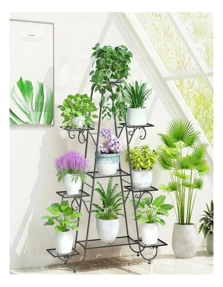 7-Tier Metal Plant Stand  Multi-Level Flower Pot Shelf for Garden Patio & Balcony image 2