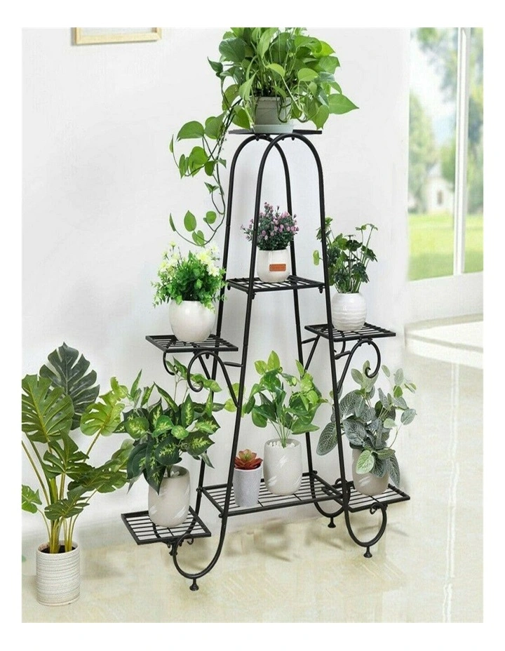 7-Tier Metal Plant Stand  Multi-Level Flower Pot Shelf for Garden Patio & Balcony image 3