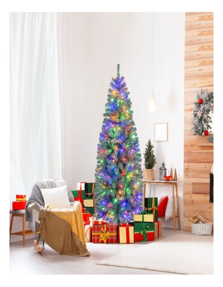 Pre-Lit Slim Pencil Artificial Christmas Tree with LED Lights & 9 Modes image 6