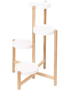 4-Tier Bamboo Plant Stand Indoor Flower Pot Holder Shelf for Home & Balcony