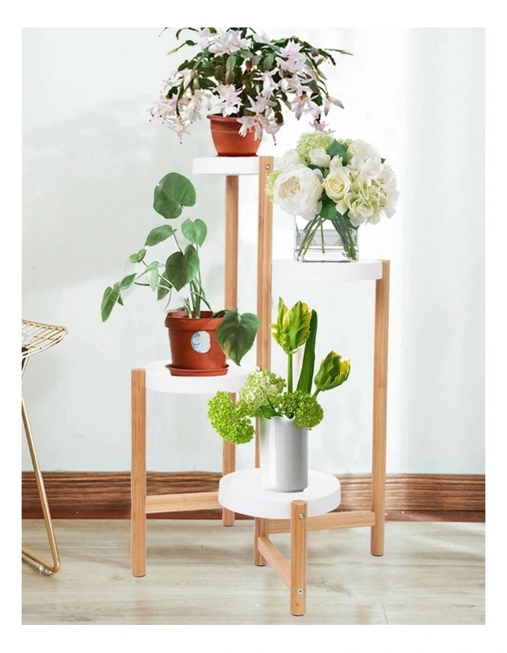 4-Tier Bamboo Plant Stand  Indoor Flower Pot Holder Shelf for Home & Balcony image 4
