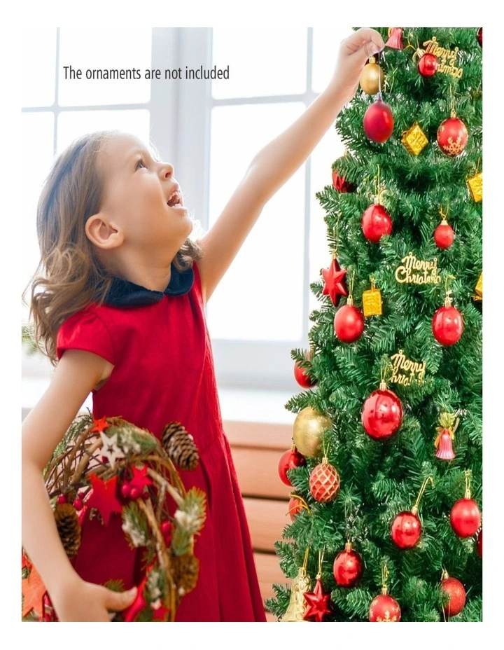 198cm Pencil Artificial Christmas Tree with 708 PVC Tips & Decorations image 5