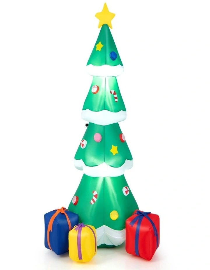 180cm Inflatable Christmas Tree with LED Light & Gift Boxes  Xmas Decor image 1
