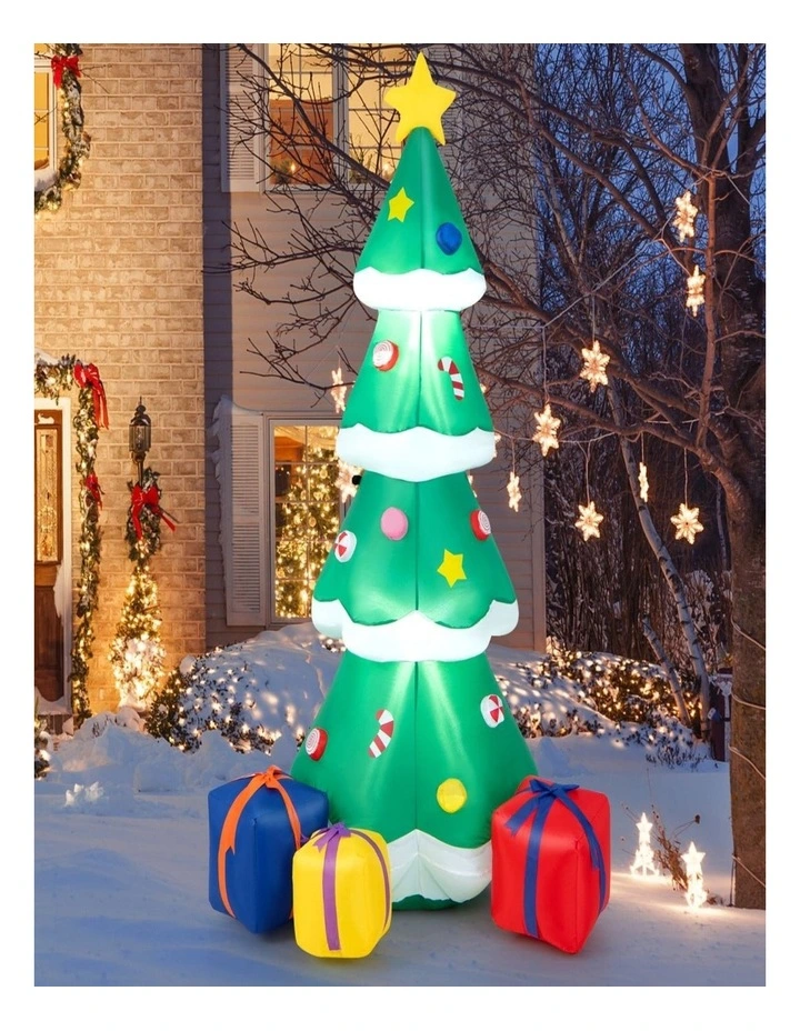 180cm Inflatable Christmas Tree with LED Light & Gift Boxes  Xmas Decor image 2