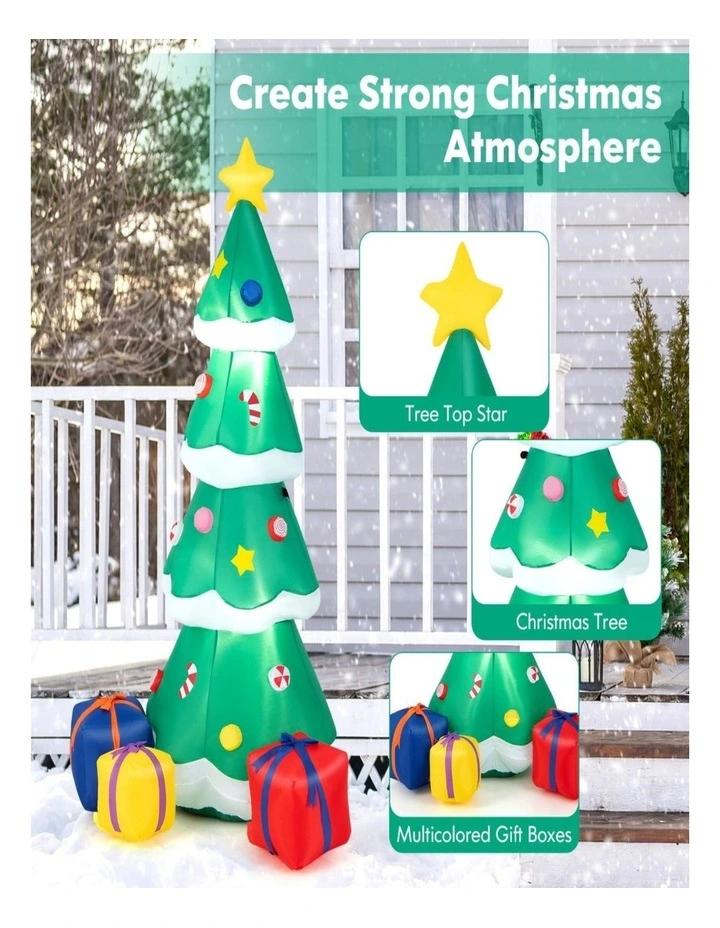 180cm Inflatable Christmas Tree with LED Light & Gift Boxes  Xmas Decor image 3