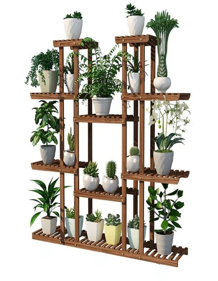 Large Wooden Plant Stand Shelf Indoor Outdoor Garden Plant Display & Storage Rack image 2