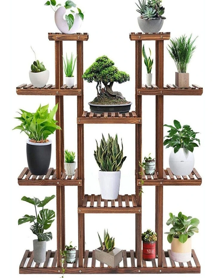 Large Wooden Plant Stand Shelf Indoor Outdoor Garden Plant Display & Storage Rack image 3