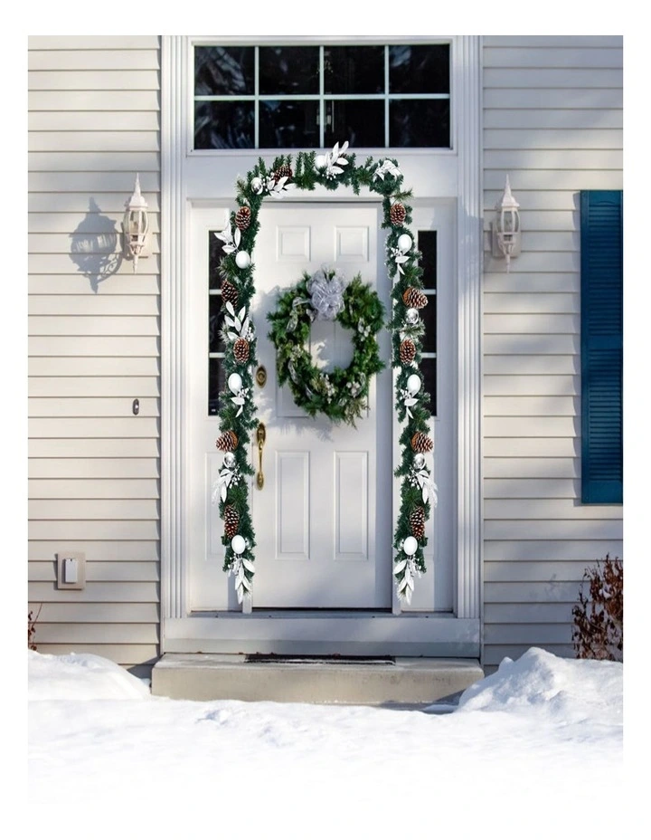 2.7m Christmas Garland with Pinecones & 50 LED Lights  Festive Decor image 3