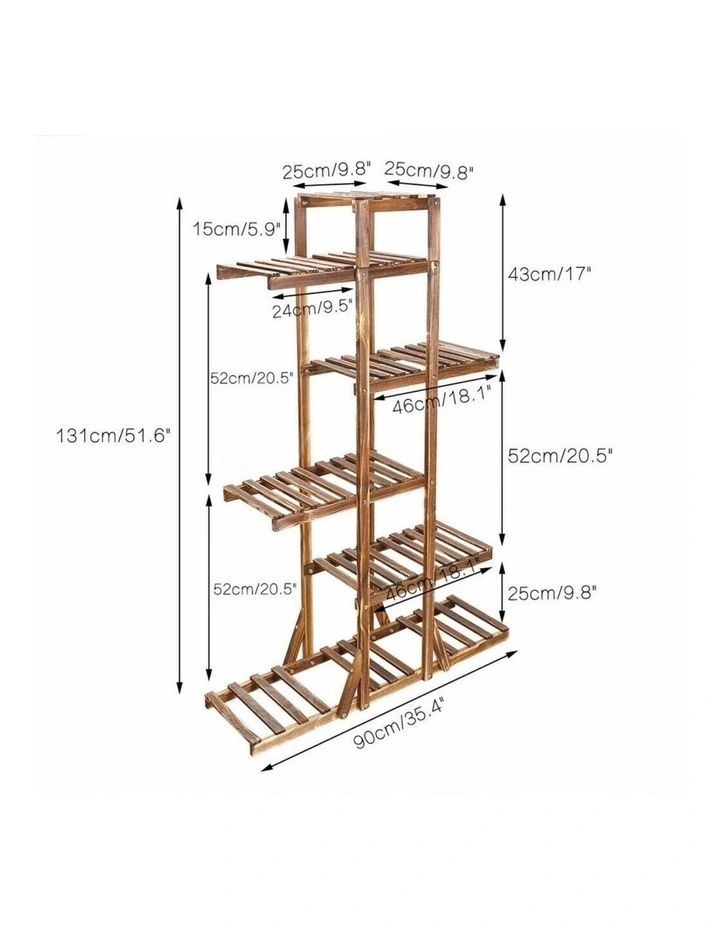 High-Low Metal Plant Stand Indoor Outdoor Flower Pot Holder for Home Garden & Balcony image 2