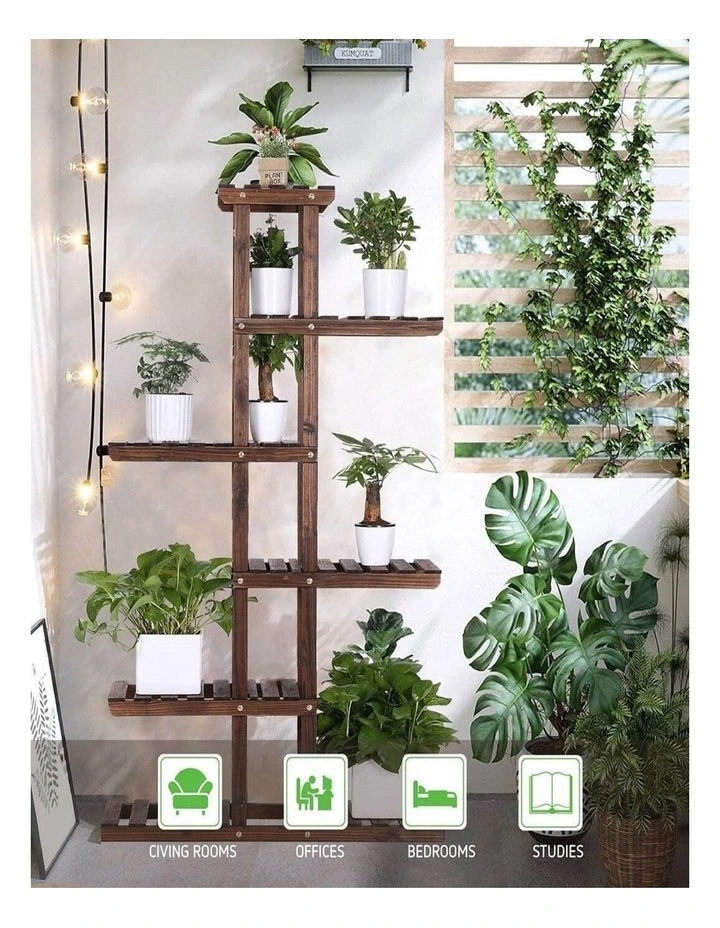 High-Low Metal Plant Stand Indoor Outdoor Flower Pot Holder for Home Garden & Balcony image 5